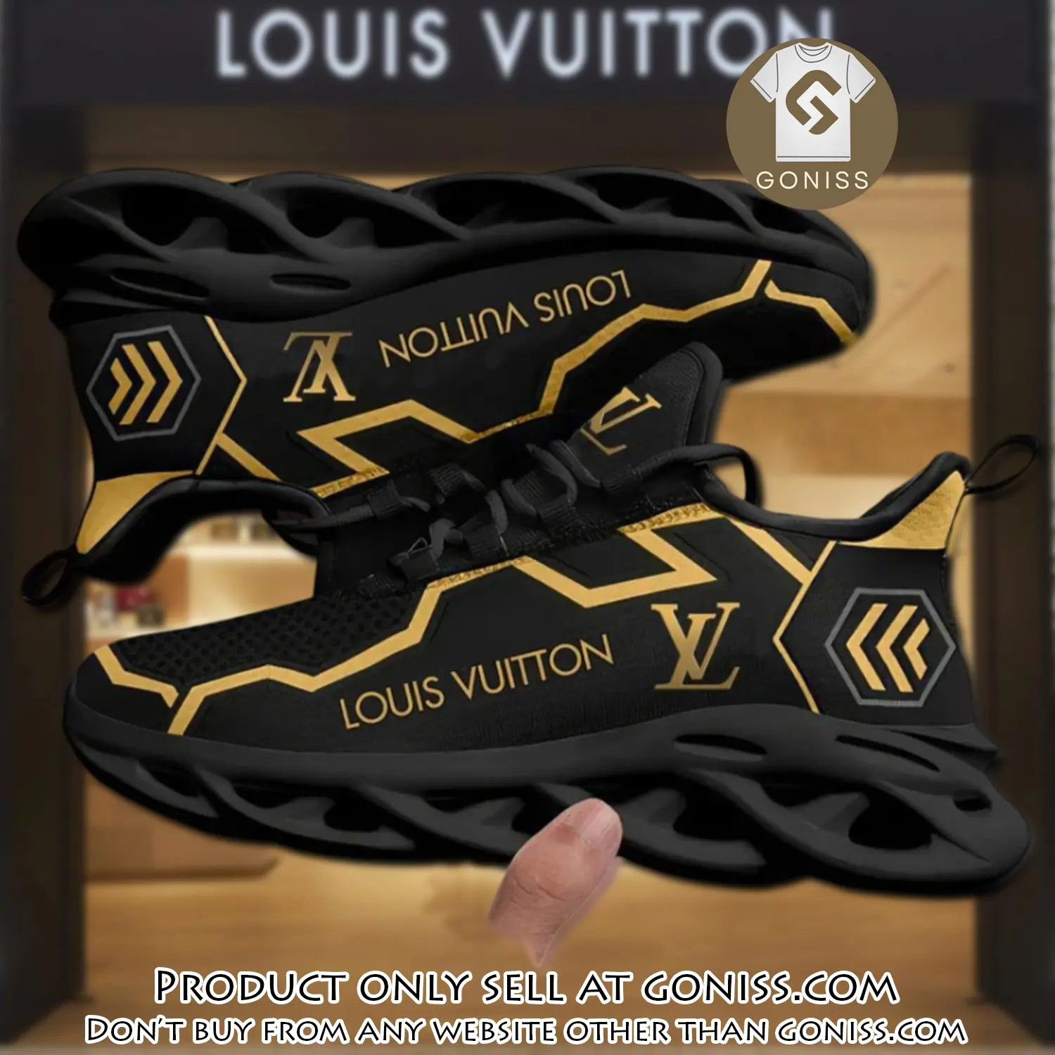 Louis vuitton yellow logo black max soul shoes luxury brand gifts for men women gn0123833